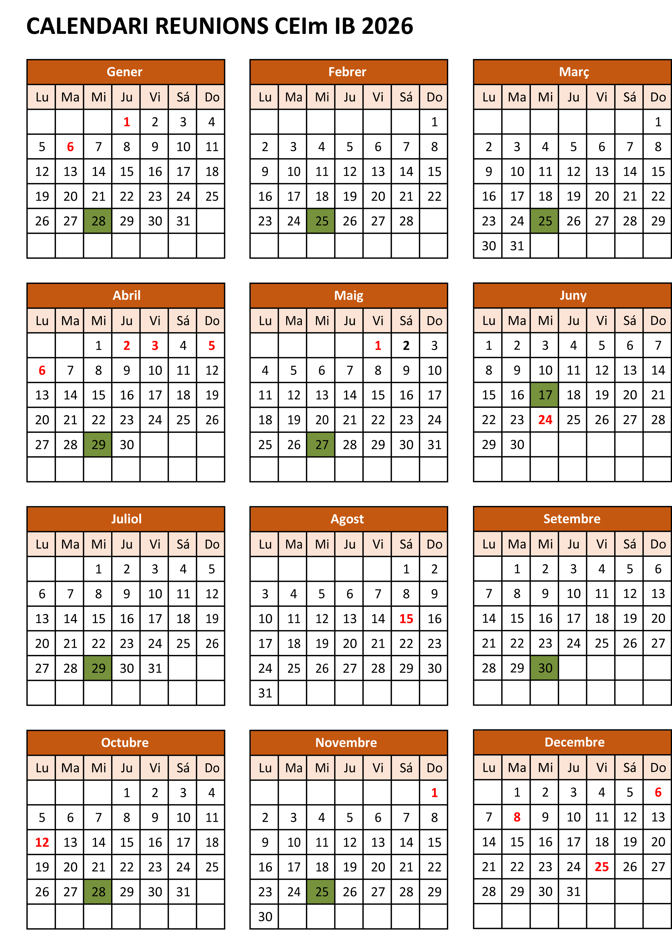 Imatge CALENDARI REUNIONS CEIm IB 2026